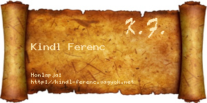 Kindl Ferenc névjegykártya