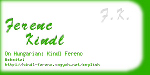 ferenc kindl business card